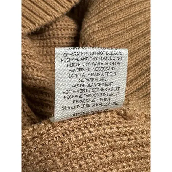 Minnie Rose Sweater Womens Small Tan Knit V-Neck‎ 100% Cotton Minimalist Autumn - Picture 9 of 12